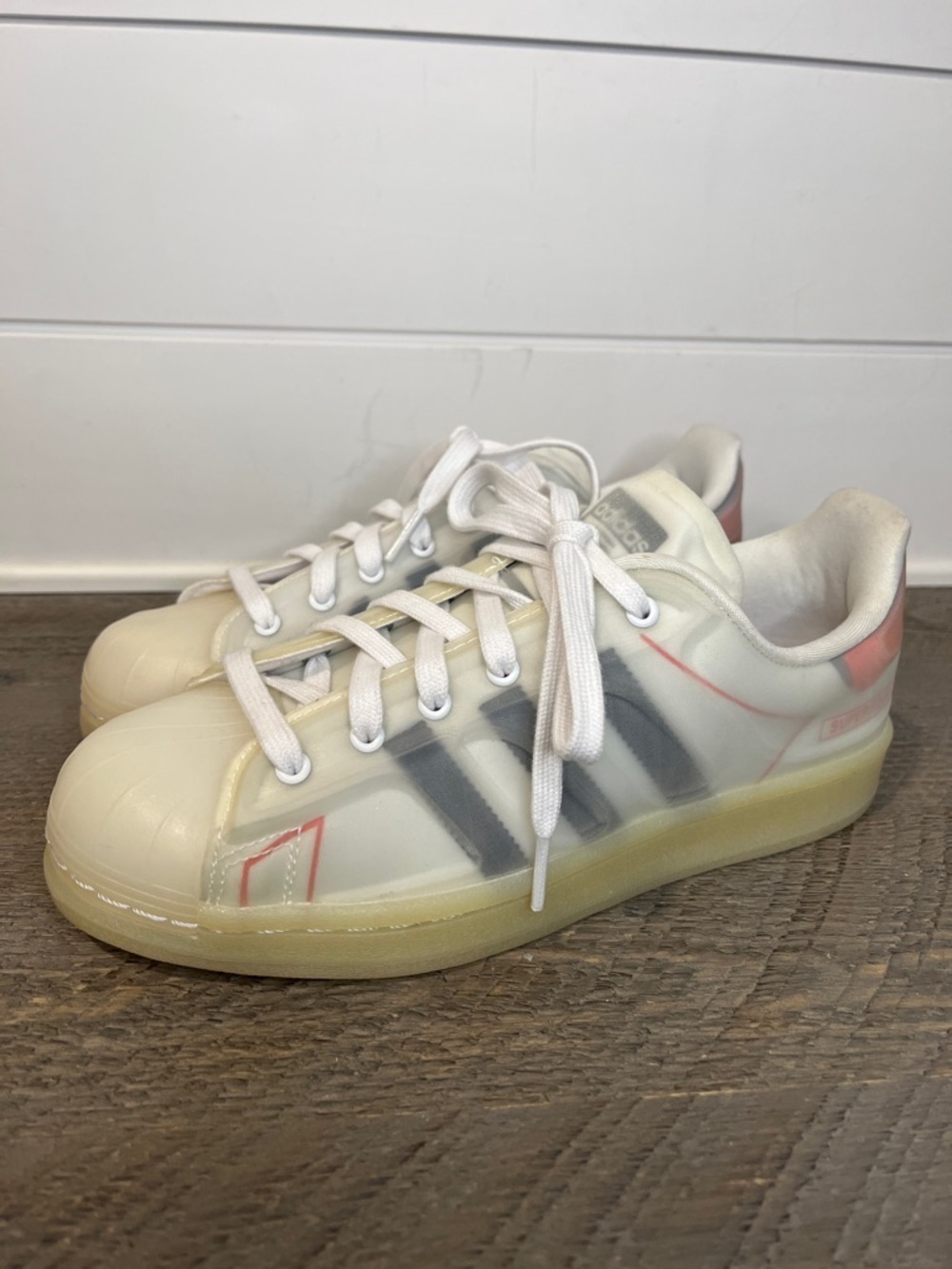 Adidas Superstar Futureshell 'White Semi Solar Red' - Men's 5.5 Women's 7 - Picture 3 of 8